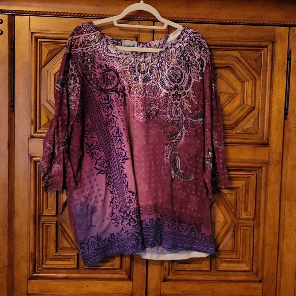 3x Catherine's 3/4 sleeve blouse